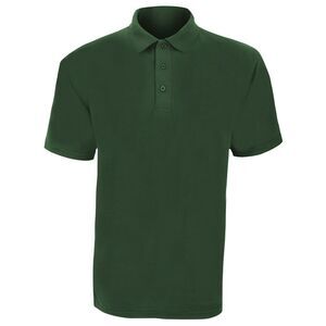 UCC 50/50 Mens Plain Piqué Casual Polo Shirt XS-5XL 10 Solid Color / Bottle Gree
